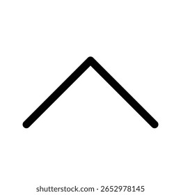Chevron up outline icon for collapse menu, scroll up, and navigation.
