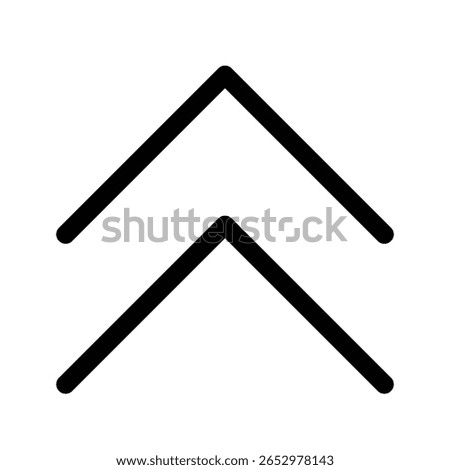 Chevron up outline icon for collapse menu, scroll up, and navigation.
