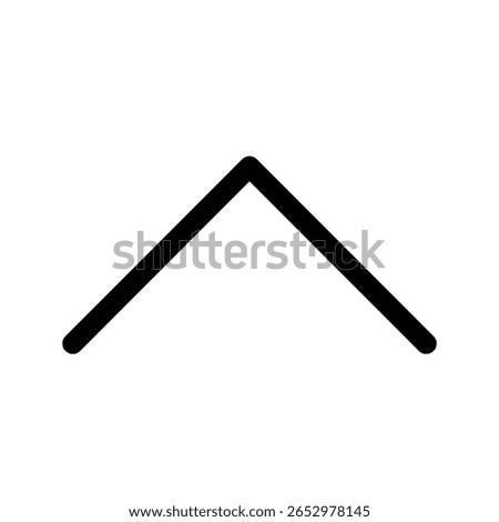 Chevron up outline icon for collapse menu, scroll up, and navigation.