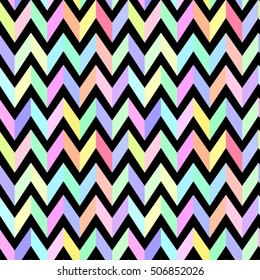 chevron pastel colorful pattern on black background seamless vector