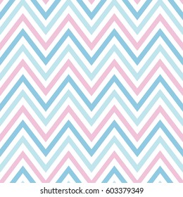 Chevron Pastel Colorful Spring Pink White Blue Pattern Seamless Vector