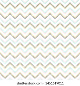 Chevron Pastel Colors Striped Background. Vector Abstract Zigzag Seamless Pattern.
