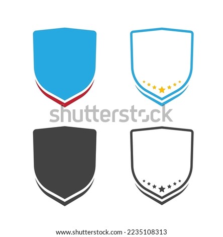 Chevron patch shield ribbon military shape vector icon or crest stripe badge for university college emblem and military coat of arms logo template blank empty frame design, school sign clipart graphic