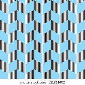 Chevron pattern in blue and black, abstract geometric background