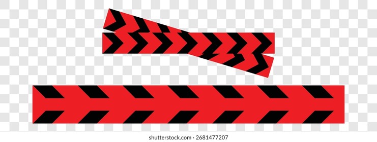 Vetor de fita de cuidado padrão Chevron para fita de aviso, barricadas de segurança rodoviária ou marcas de zona de perigo com setas fortes e direcionais adequadas para design industrial e fundos