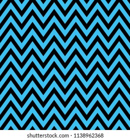 Chevron pattern seamless, black and blue zig zag background