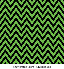 Chevron pattern seamless, black and green zig zag background