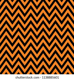 Chevron pattern seamless, black and orange zig zag background