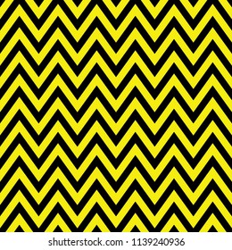 Chevron pattern seamless, black and yellow zig zag background