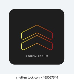 Chevron Red & Orange gradient attractive line thin icon / logo design