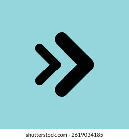Chevron right arrow icon ideal for fast navigation, forward movement, user interfaces, and digital design projects.

