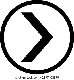 chevron right Icon in circle isolated on white background. Vector illustration