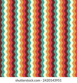 Chevron nahtlose farbige Muster oder Fliesenhintergrund mit Zickzackstreifen. Thanksgiving-Hintergrund, Desktop-Hintergrund oder Website-Design-Element,