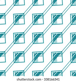 Chevron seamless pattern background . Abstract geometric blue and white wallpapers in vector.Fashion print design .Pop art rug