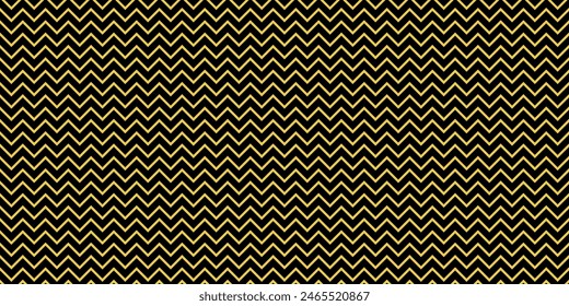 Chevron seamless pattern. Classical zigzag fashion print. Black and gold chevrons vector texture.