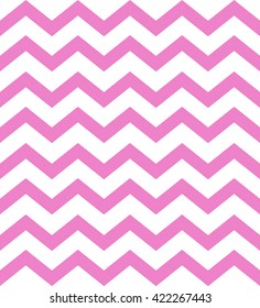 Chevron seamless pattern in coral pink color. Zig zag wave is composed of lines. Vector.