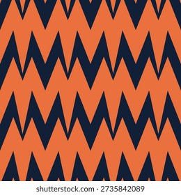 Chevron seamless pattern. Graphic black and orange chevron or zig zag pattern. Vector illustration