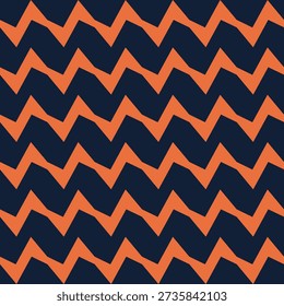 Chevron seamless pattern. Graphic black and orange chevron or zig zag pattern. Vector illustration
