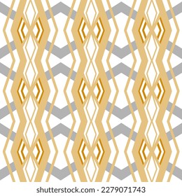 Chevron Seamless Pattern with Tribal Shape. Designed in Ikat, Aztec, Folk, Motif, Luxury Arabic Style. Ideal for Fabric Garment, Ceramics, Wallpaper. Vector Illustration.