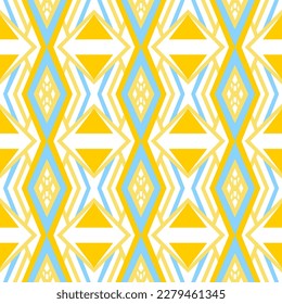 Chevron Seamless Pattern with Tribal Shape. Designed in Ikat, Aztec, Folk, Motif, Luxury Arabic Style. Ideal for Fabric Garment, Ceramics, Wallpaper. Vector Illustration.