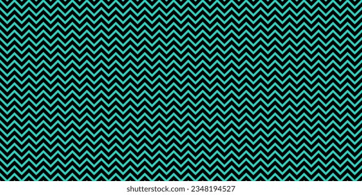 Chevron seamless vector pattern. Retro zigzag fashion print. Black and turquoise green chevrons vector texture.