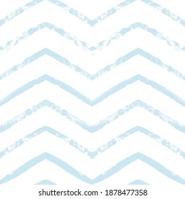 Patrón vectorial sin costuras de Chevron. Fondo para niños con bandas de color de agua, Impresión azul de zigzag abstracta, textura de rayas gráficas modernas, fondo de líneas pastel.