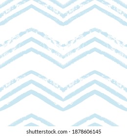 Chevron seamless vector pattern. Watercolor stripe kids background, Abstract zigzag blue print, Graphic modern striped texture, pastel lines backdrop.