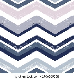 Chevron seamless vector pattern. Watercolor stripe background, Abstract zigzag blue print, Graphic modern striped texture, pastel lines backdrop.