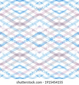 Chevron seamless vector pattern. Watercolor stripe baby background, Abstract zigzag blue print, Graphic modern striped texture, pastel lines backdrop.