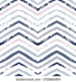 Chevron seamless vector pattern. Watercolor stripe baby background, Abstract zigzag blue print, Graphic modern striped texture, pastel lines backdrop.