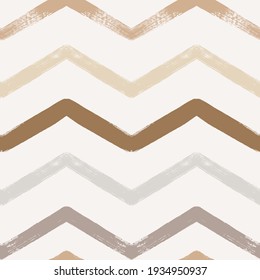 Chevron seamless vector pattern. Watercolor stripes background, Abstract zigzag brush print, striped texture pastel lines backdrop.