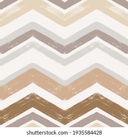 Chevron seamless vector pattern. Watercolor stripes background, Abstract zigzag brush print, striped texture pastel lines backdrop.