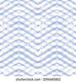 Chevron seamless vector pattern. Watercolor stripe kids background, Abstract zigzag blue print, Graphic modern striped texture, pastel lines backdrop.