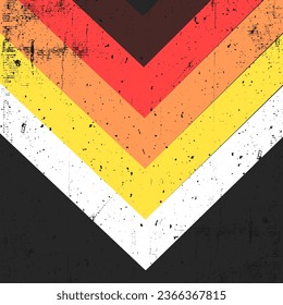 Chevron shapes retro colors stripes background. Vector illustration.