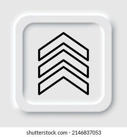 Chevron simple icon. Flat design. Neumorphism design.ai