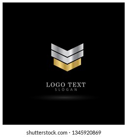 Chevron & Stripe Elegant Logo. Symbol & Icon Vector Template.