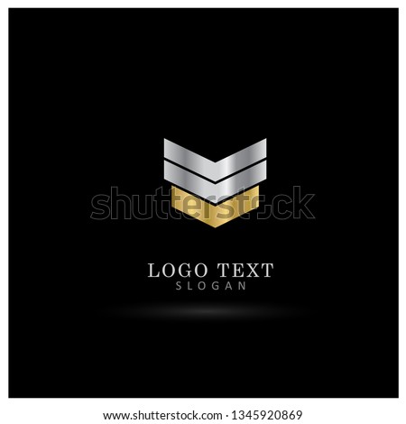 Chevron & Stripe Elegant Logo. Symbol & Icon Vector Template.