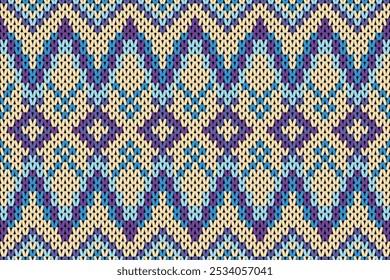 chevron stripes knitting texture geometric seamless pattern. Design for carpet, wallpaper, clothing, wrapping, batik, fabric, crochet, knitted, sweater, knit embroidery style.