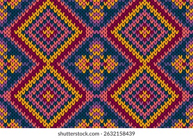 Chevron stripes knitting texture geometric ethnic oriental seamless pattern. design for carpet, wallpaper, clothing, wrapping, fabric, printing, crochet, knitted, sweater, knit vector embroidery style