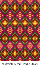 Diseño geométrico oriental sin fisuras de la textura de punto de las rayas de Chevron para la alfombra, Fondo de pantalla, ropa, envoltura, batik, tela, impresión, ganchillo, hecho punto, suéter, estilo del bordado del Vector de punto