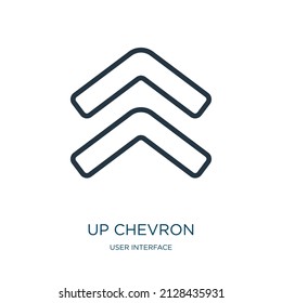 up chevron thin line icon. arrow, pointer linear icons from user interface concept isolated outline sign. Vector illustration symbol element for web design and apps.