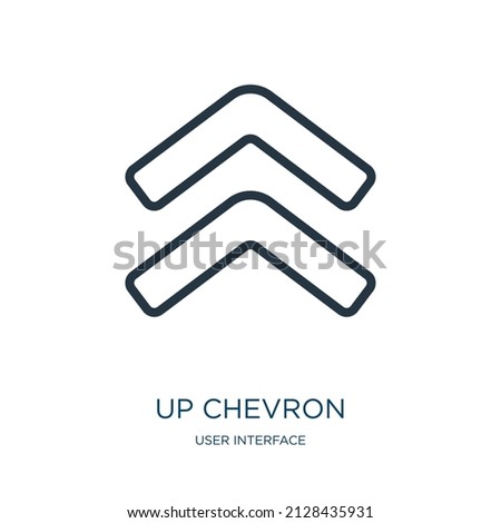 up chevron thin line icon. arrow, pointer linear icons from user interface concept isolated outline sign. Vector illustration symbol element for web design and apps.
