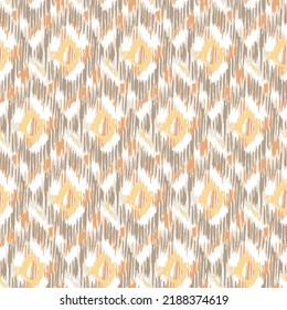 Chevron traditional pattern seamless orange with yellow background. Artistic ethnic design home style, hand made textures ikat, Aztec backdrop.