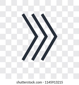 Chevron vector icon isolated on transparent background, Chevron logo concept