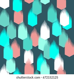 Chevron vector ornament seamless pattern repeat elements random print. Trendy colour geometric background.