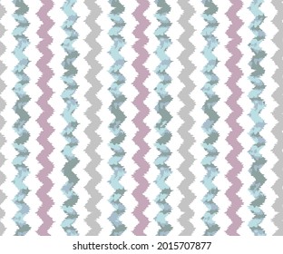 Chevron vector seamless colorful pattern or tile background with zig zag pink, green and beige stripes on white background. spring background, 