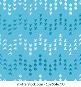 Chevron Vector Seamless Pattern of Snowflakes. Winter Traditional Holiday Wallpaper with Snow Print. Zigzag Striped Blue Background for Gift Wrapping or Textile. Christmas and New Year 