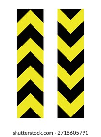 Chevron Width Comparison Icon with Vertical Black-Yellow Columns and Central Blue Asterisk – High Quality Vectorial Stock Image