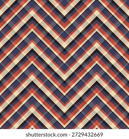 Padrão sem emenda de Chevron tecido. Padrão de ziguezague chevron sem emenda com aparência de textura têxtil tecida. Perfeito para tecido, estofamento, moda e design de superfície.