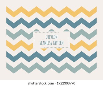 Chevron in yellow and blue seamless pattern. Zigzag pattern print for fabric or paper.